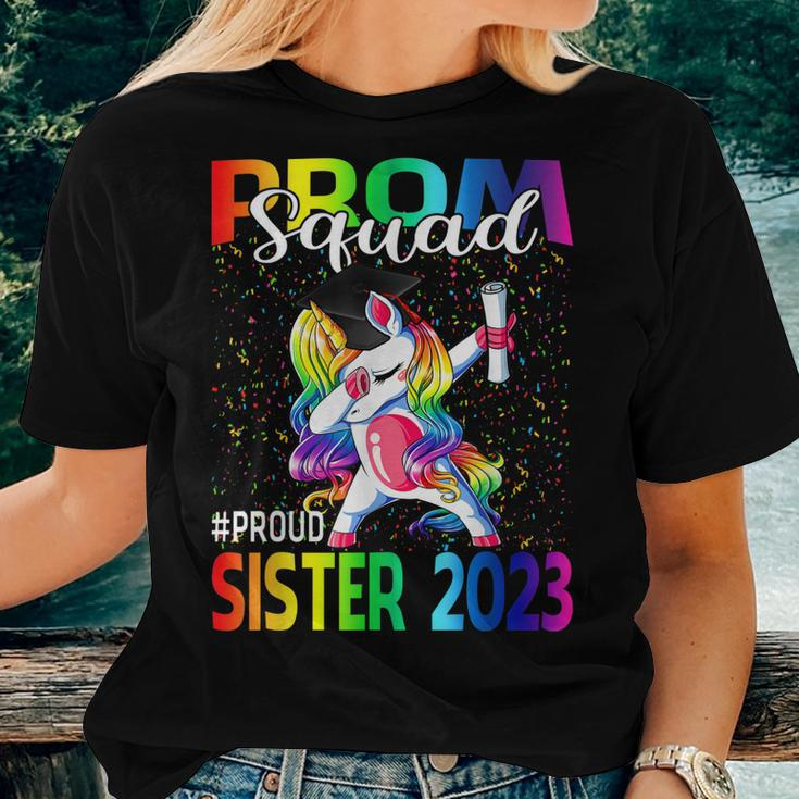 Prom Squad Proud Sister Class Of 2023 Unicorn Women T-shirt Gifts for Her