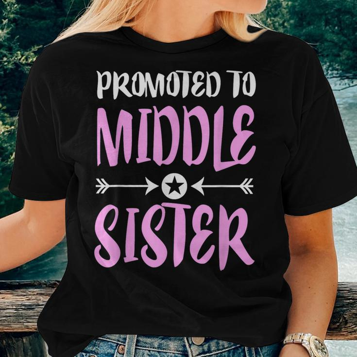 Promoted To Middle Sister Older Sister Women T-shirt Gifts for Her