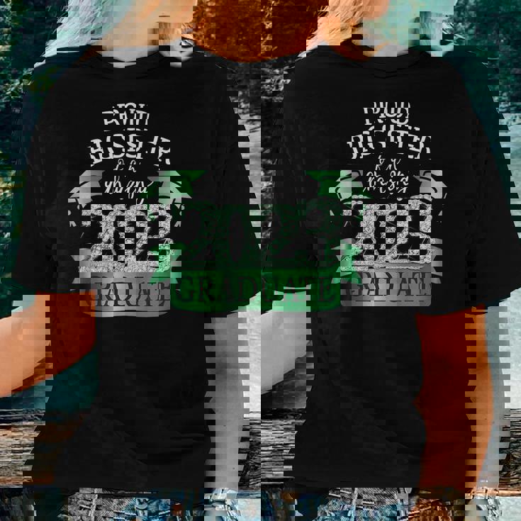 Proud Big Sister I 2023 Graduate Black Green Outfit Women T-shirt Gifts for Her