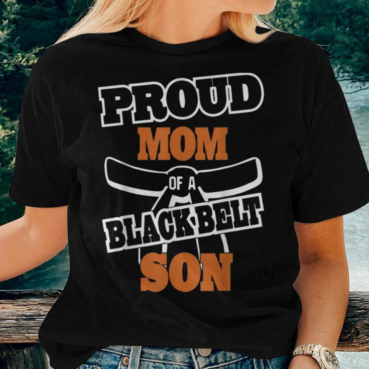 Proud Mom Of A Black Belt Son Karate Mom Women T-shirt Gifts for Her