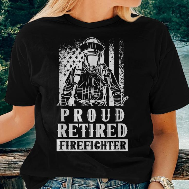 Proud Retired Firefighter Retiree Retirement Fire Fighter Women T-shirt Gifts for Her