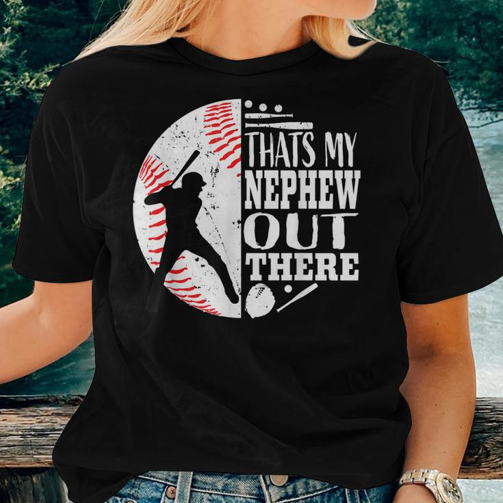 Proud Thats My Nephew Out There Baseball Aunt Uncle Graphic Women T-shirt Gifts for Her