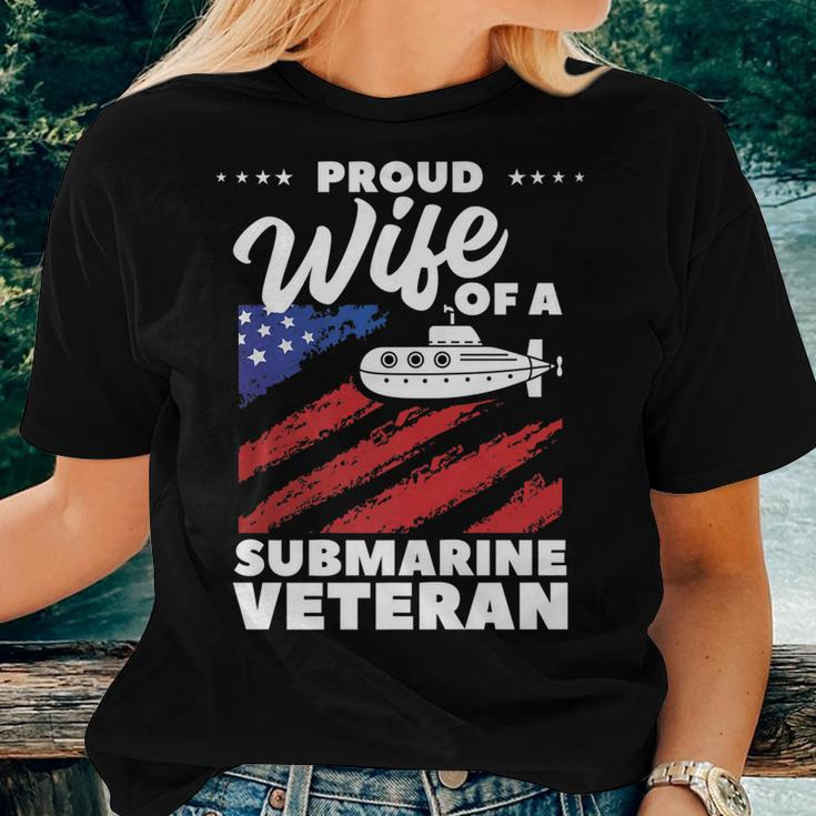 Proud Wife Of A Submarine Veteran Veterans Day V4 Women T-shirt Gifts for Her