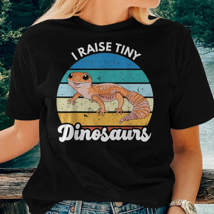 I Raise Tiny Dinosaurs Leopard Gecko Mom Dad Reptile Women T-shirt Gifts for Her