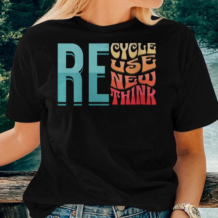 Womens Recycle Reuse Renew Rethink Vintage Environmental Activism Women T-shirt Gifts for Her