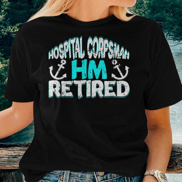 Retired Navy Hospital Corpsman Retirement Gift Military Women T-shirt Gifts for Her