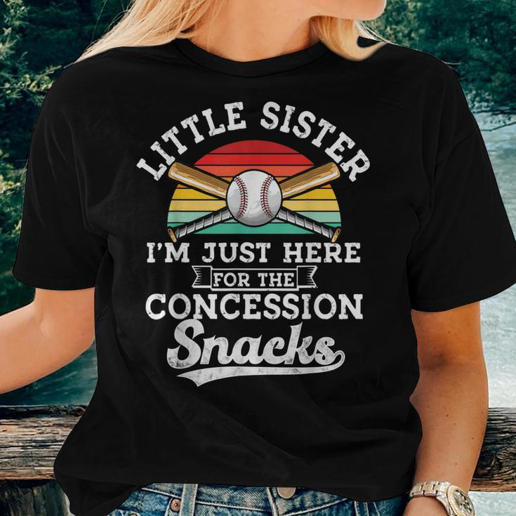 Retro Baseball Sister Im Just Here For Concession Stand Women T-shirt Gifts for Her