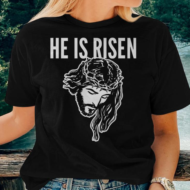 He Is Risen Jesus Resurrection Easter Religious Christians Women T-shirt Gifts for Her