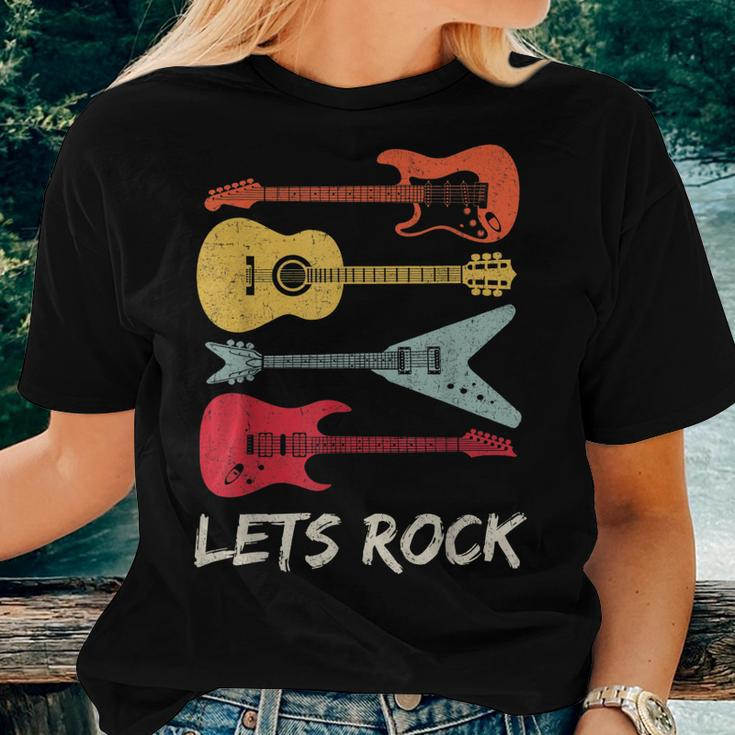 Lets Rock N Roll Guitar Retro Men Women Women T-shirt Gifts for Her