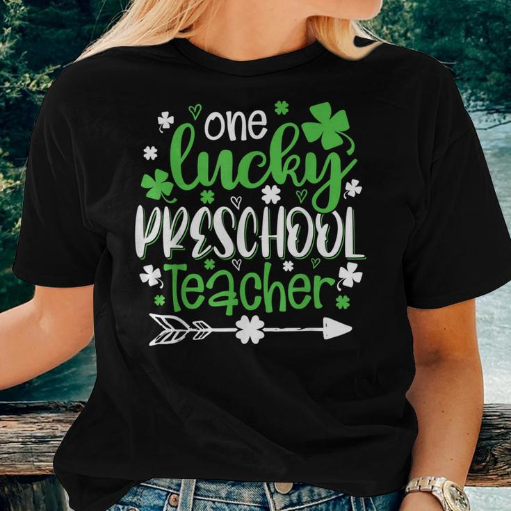 Shamrock One Lucky Preschool Teacher St Patricks Day Women T-shirt Gifts for Her