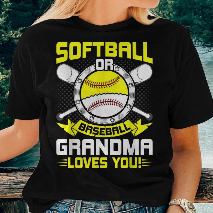 Softball Or Baseball Grandma Loves You Gender Reveal Women T-shirt Gifts for Her