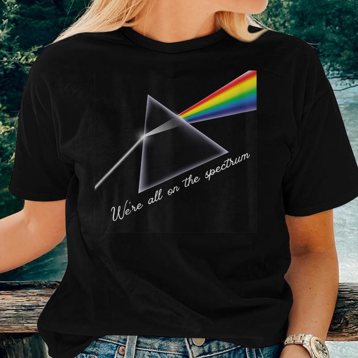 Womens We Are All On The Spectrum Autism Mom Life Autism Dad Life Women T-shirt Gifts for Her