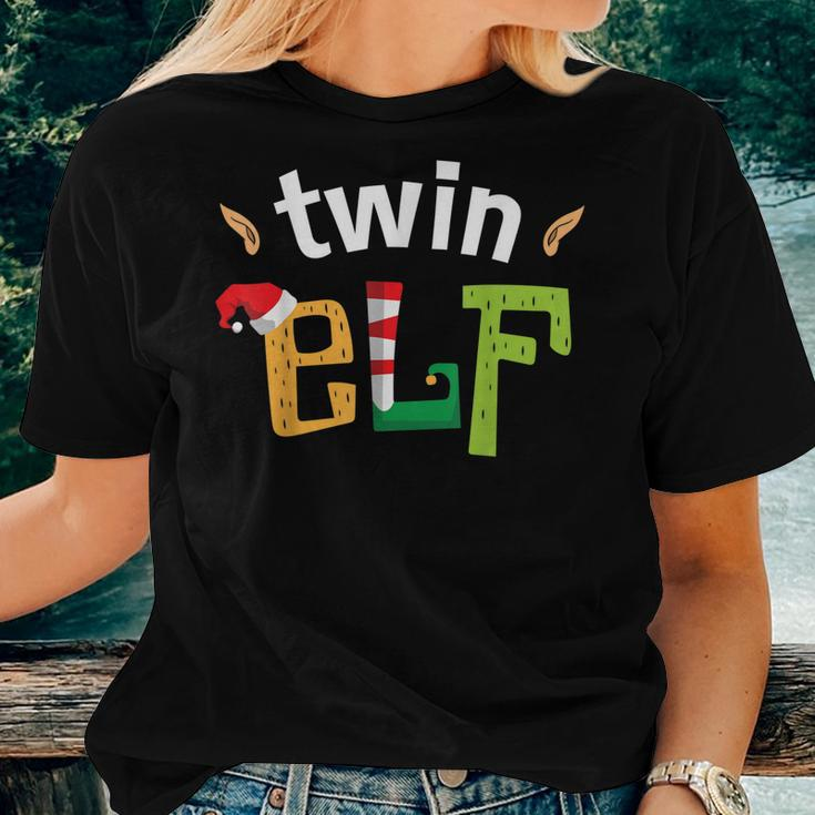 Twin Elf Brother Sister Elves Squad Matching Family Women T-shirt Gifts for Her