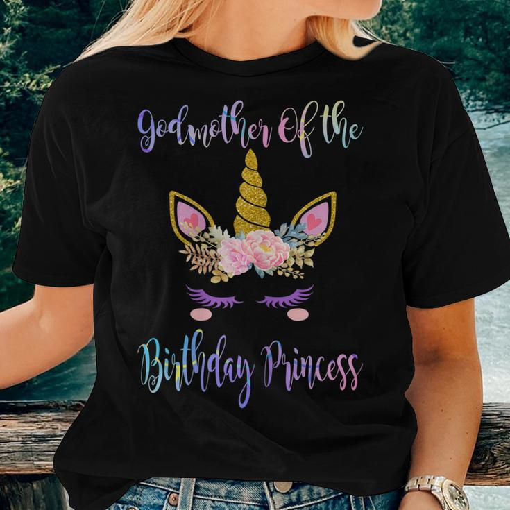 Unicorn Birthday Tshirt Godmother Of The Birthday Princess Women T-shirt Gifts for Her