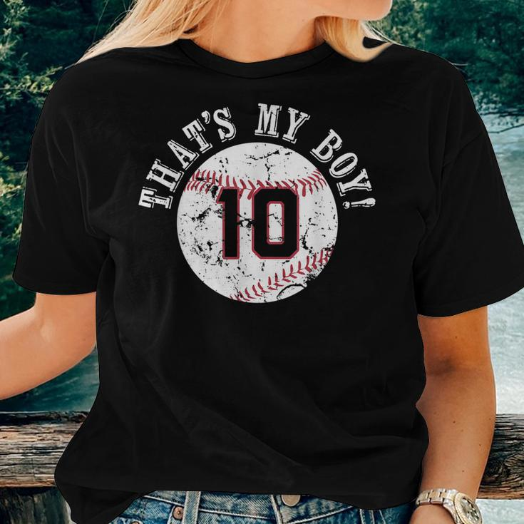 Unique Thats My Boy 10 Baseball Player Mom Or Dad Women T-shirt Gifts for Her