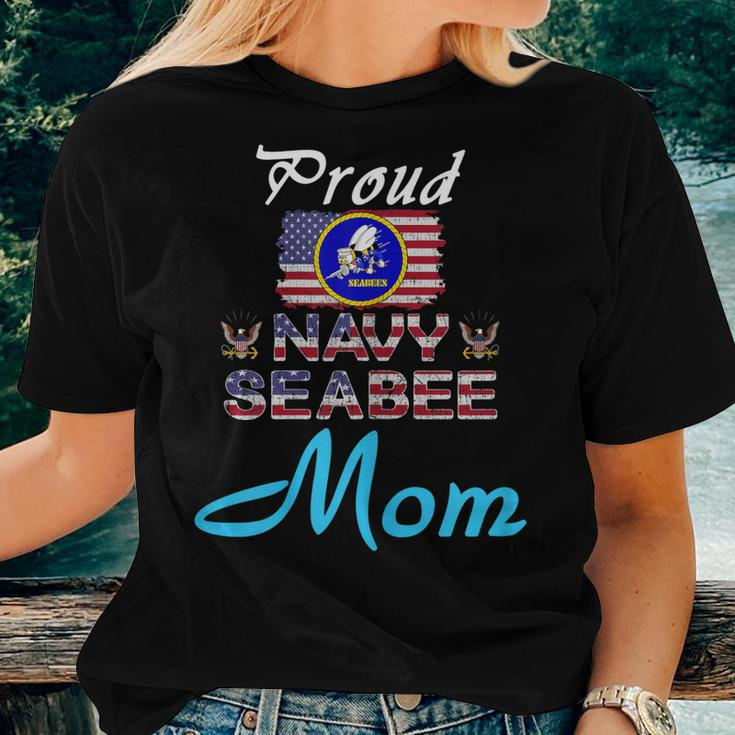Us Navy Seabee Veteran Proud Navy Seabee Mom Women T-shirt Gifts for Her