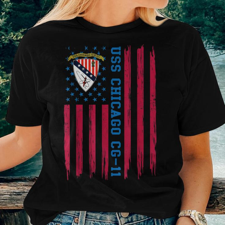 Uss Chicago Cg-11 Class Guided Missile Cruiser Ship Veteran Women T-shirt Gifts for Her