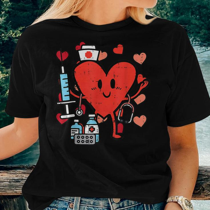 Valentines Day Nurse Heart Funny Nursing Scrub Top Rn Women Women T-shirt Gifts for Her