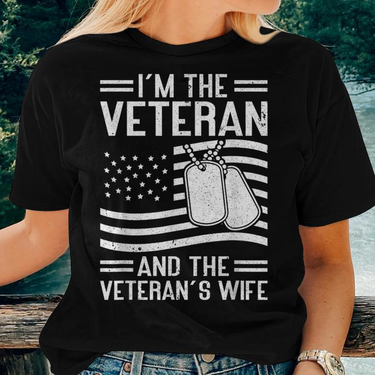 The Veteran & The Veterans Wife Proud American Veteran Wife Women T-shirt Gifts for Her