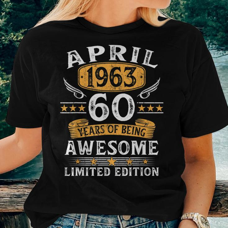 Vintage 60 Year Old Gift 60Th Birthday For Men April 1963 Women T-shirt Gifts for Her
