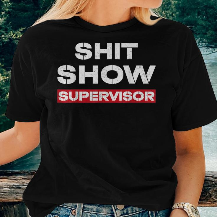 Vintage Shit Show Supervisor Mom Boss Manager Teacher Women T-shirt Gifts for Her