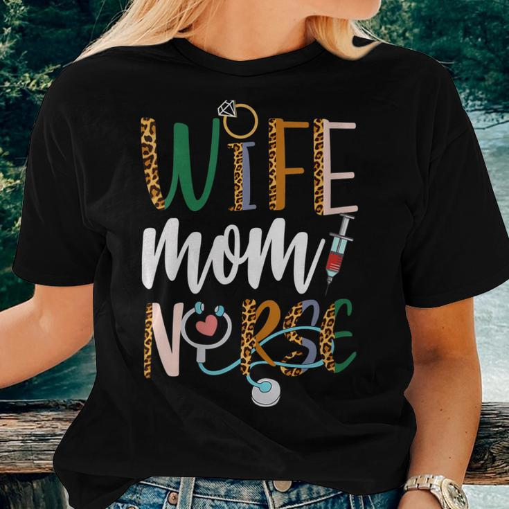 Wife Mom Nurse Rn Lpn For Nurses Women T-shirt Gifts for Her