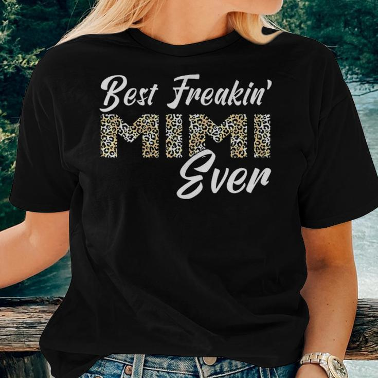 Womens Best Freakin Mimi Ever Leopard Mothers Day Mimi Gift Women T-shirt Gifts for Her