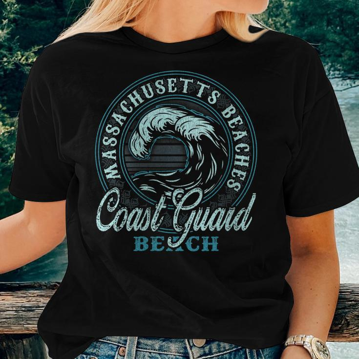 Womens Coast Guard Beach Retro Wave Circle Women T-shirt Gifts for Her