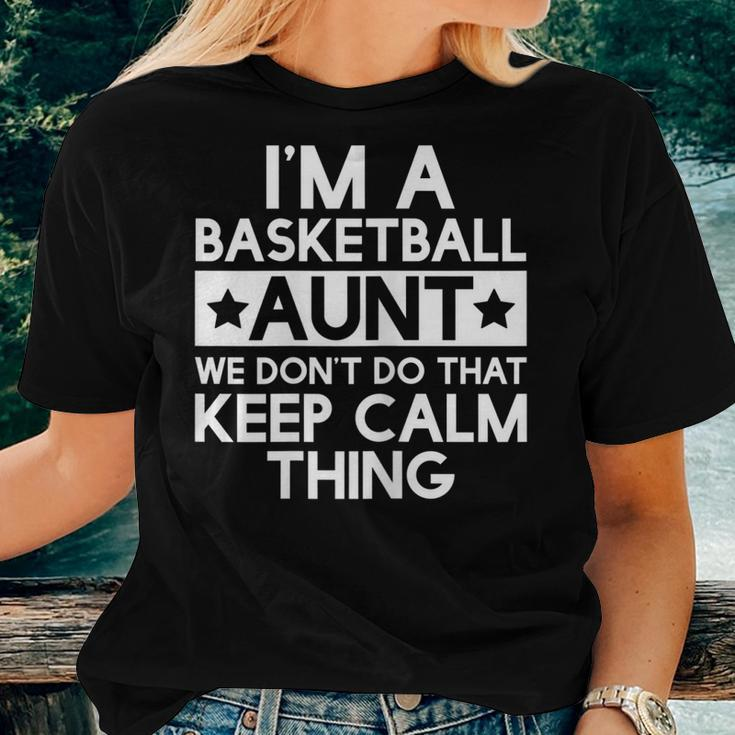 Womens Keep Calm Basketball Aunt Funny Aunts Auntie Gifts Women T-shirt Gifts for Her