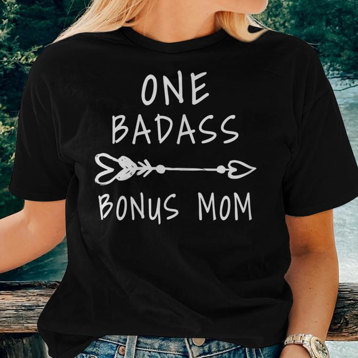 Womens Step Family Funny One Badass Bonus Mom Gift For Stepmom Women T-shirt Gifts for Her