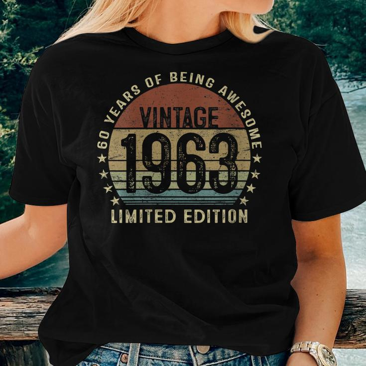 Womens Vintage 1963 60Th Birthday Limited Edition 60 Year Old Gifts Women T-shirt Gifts for Her