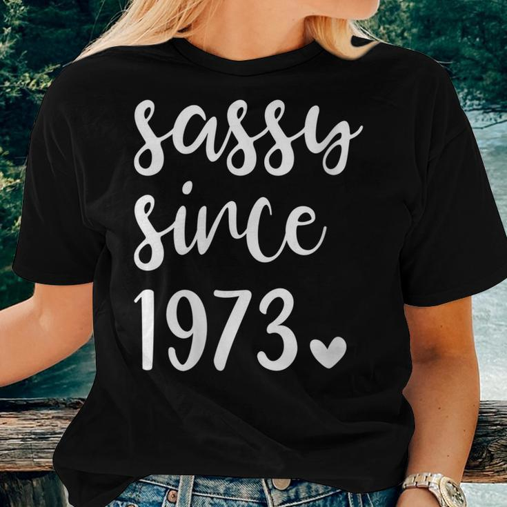 Womens Vintage Sassy Since 1973 Novelty 1973 Women Birthday Party Women T-shirt Gifts for Her