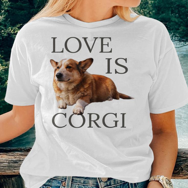 Corgi Men Women Kids Love Is Dog Mom Dad Pet Women T-shirt Gifts for Her