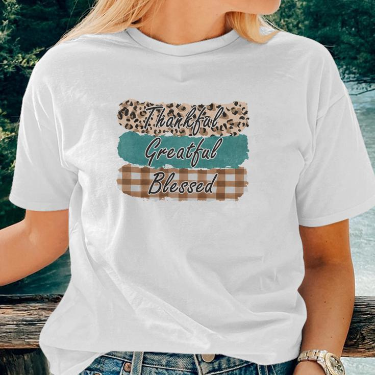 Fall Greatful Thankful And Blessed Autumn Women T-shirt Gifts for Her
