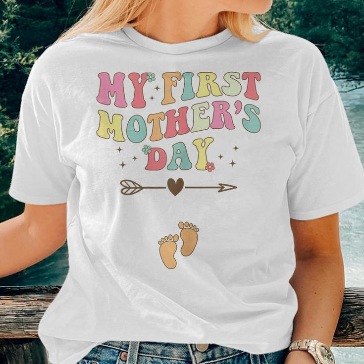Womens My First Pregnancy Announcement Pregnant Mom Women T-shirt Gifts for Her