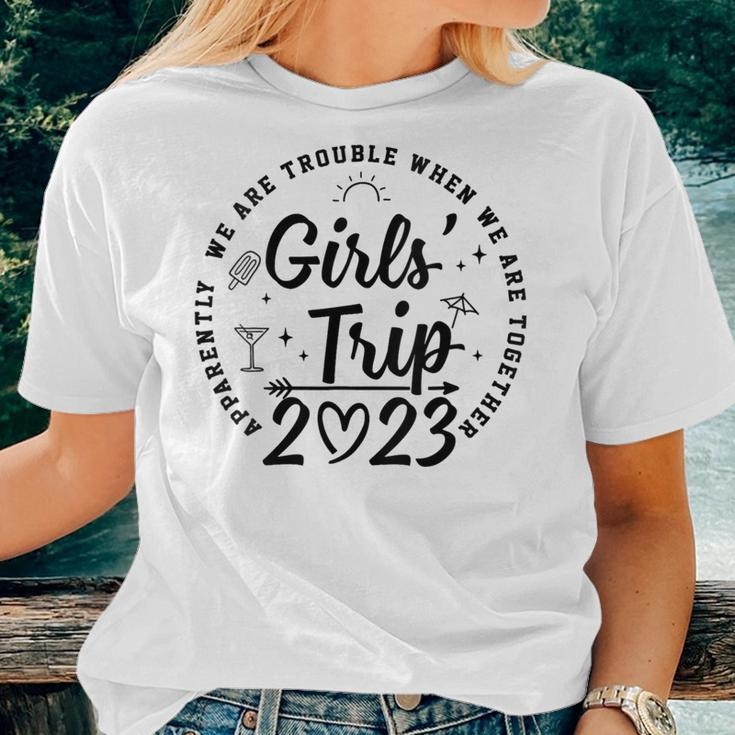 Womens Girls Trip 2023 Apparently Are Trouble When Women T-shirt Gifts for Her