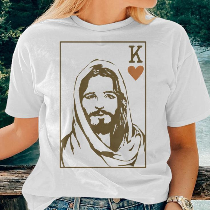 Jesus King Of Hearts Card Christian For Men Women Women T-shirt Gifts for Her
