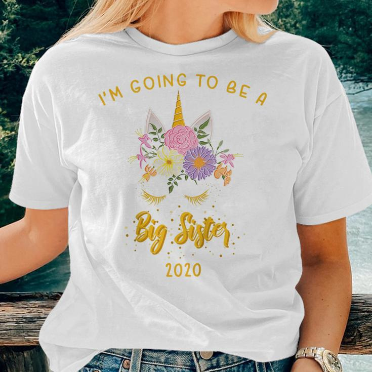 Kids Im Going To Be A Big Sister 2020 Unicorn Face Women T-shirt Gifts for Her
