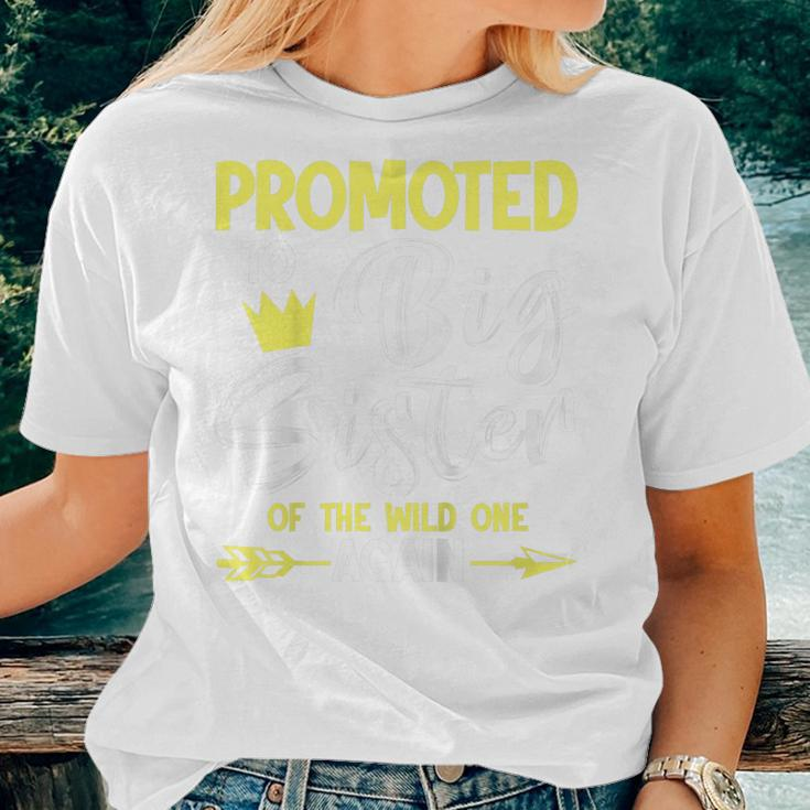 Kids Promoted To Big Sister Of The Wild One Sisters Women T-shirt Gifts for Her