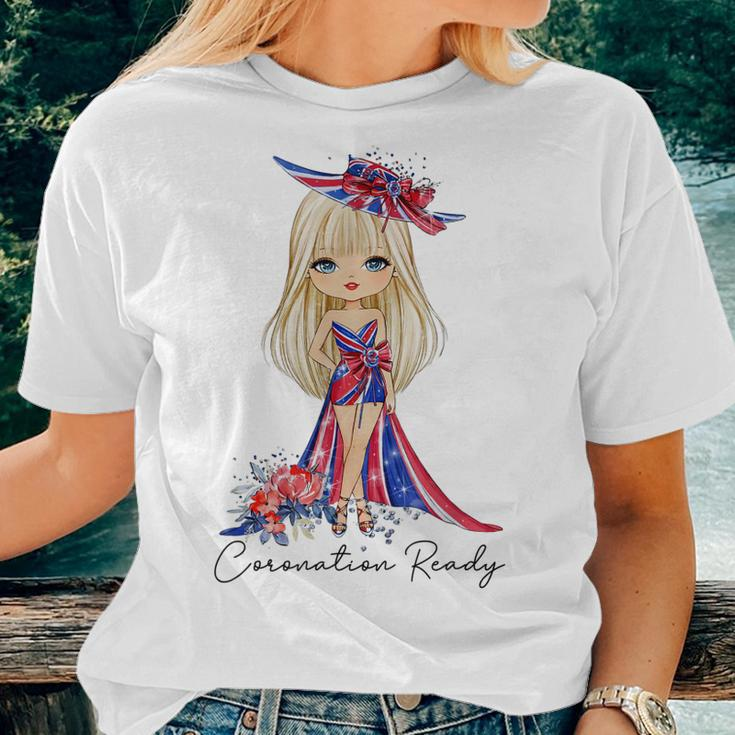 King Coronation 2023 Coronation Ready Union Jack Floral Girl Women T-shirt Gifts for Her