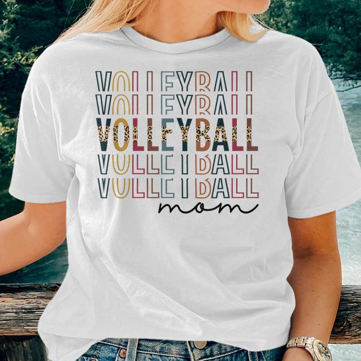 Leopard Volleyball Mom Volleyball Lover Volleyball Game Day Women T-shirt Gifts for Her