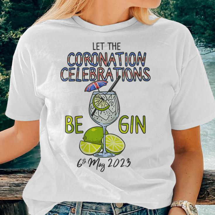 Womens Let The Celebrations Be Gin King Charles Iii Coronation 2023 Women T-shirt Gifts for Her