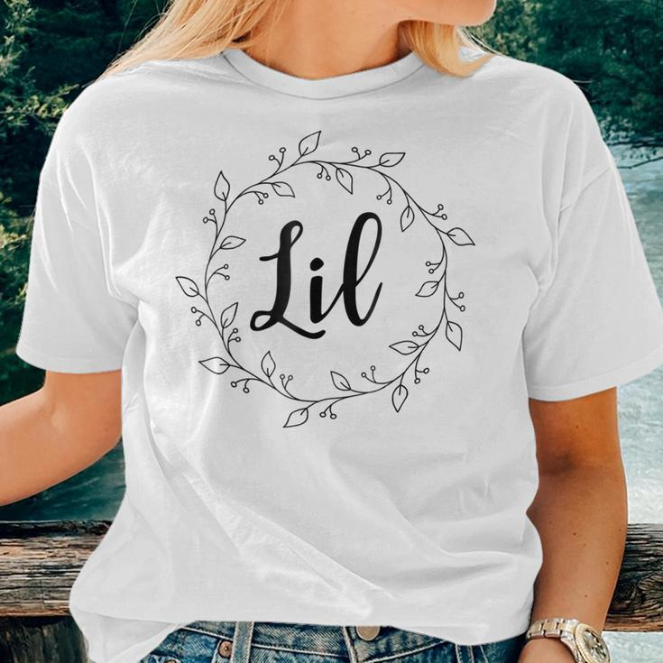 Lil Little Sister Sorority Matching Wreath Black Women T-shirt Gifts for Her