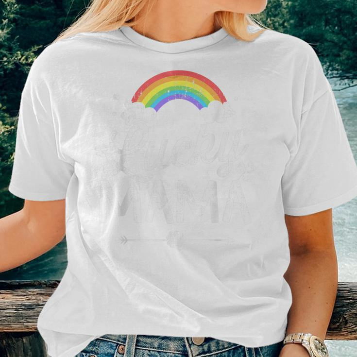 Lucky Mama With Rainbow For St Patricks Day Family Mom Women T-shirt Gifts for Her
