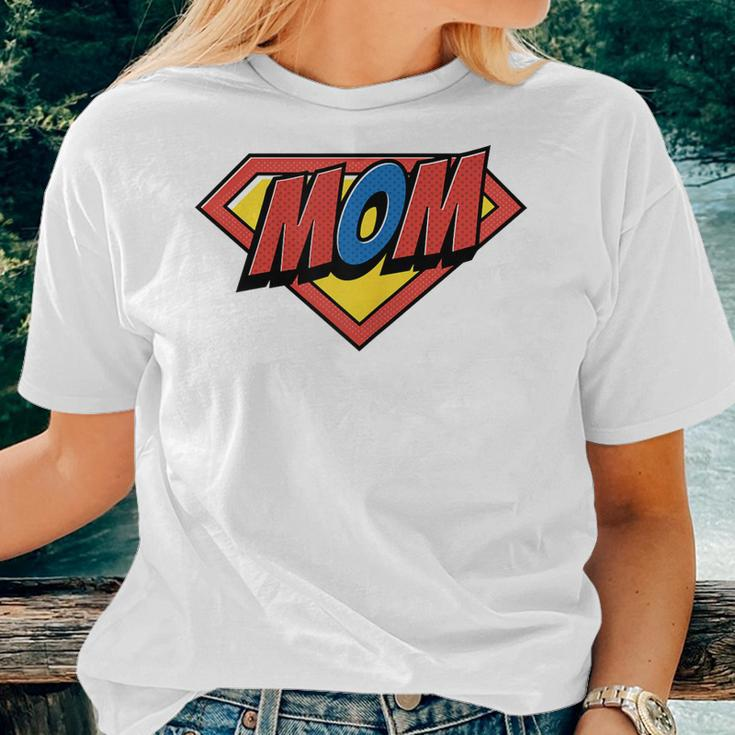 Mom Super Hero Superhero Mothers Day Gift For Womens Women Crewneck Short T-shirt Gifts for Her