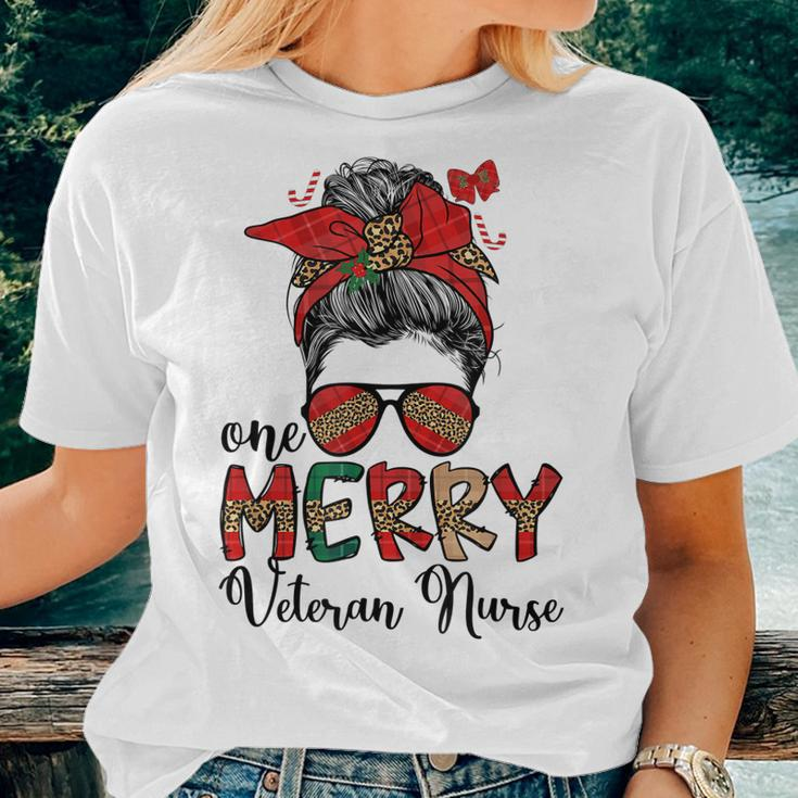 One Merry Veteran Nurse Christmas Veteran Nursing Xmas Party Women T-shirt Gifts for Her