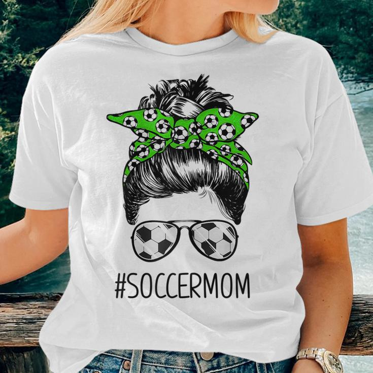 Ph Messy Bun Soccer Mom Soccer Players Women T-shirt Gifts for Her