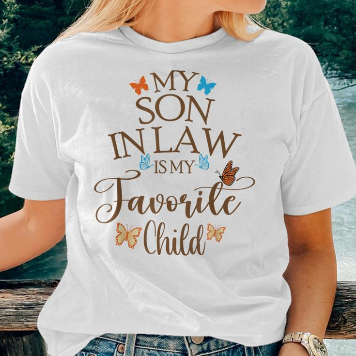 My Son-In-Law Is My Favorite Child Butterfly Family Women T-shirt Gifts for Her