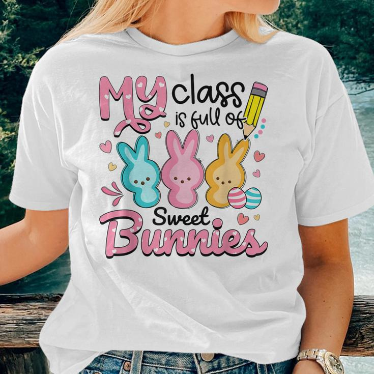 Teacher Easter My Class Is Full Of Sweet Bunnies Women T-shirt Gifts for Her