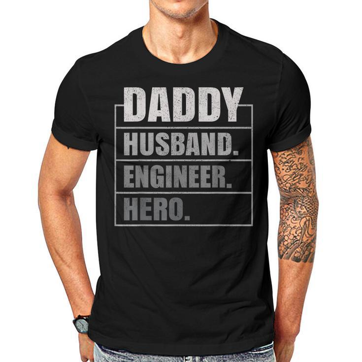 Daddy Husband Engineer Hero Fathers Day  Men T-shirt Crewneck Short Sleeve